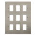 Scolmore FPSS20509 - 9 Gang GridPro® Frontplate - Stainless Steel GridPro Scolmore - Sparks Warehouse