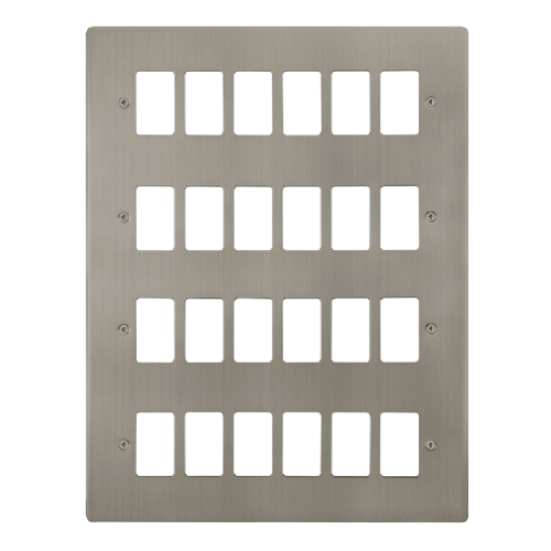 Scolmore FPSS20524 - 24 Gang GridPro® Frontplate - Stainless Steel GridPro Scolmore - Sparks Warehouse