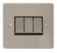 Scolmore FPSS413BK Define Stainless Steel Flat Plate Ingot 10a 3gang 2way Switch  Scolmore - Sparks Warehouse