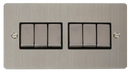 Scolmore FPSS416BK Define Stainless Steel Flat Plate Ingot 10a 6gang 2way Switch  Scolmore - Sparks Warehouse