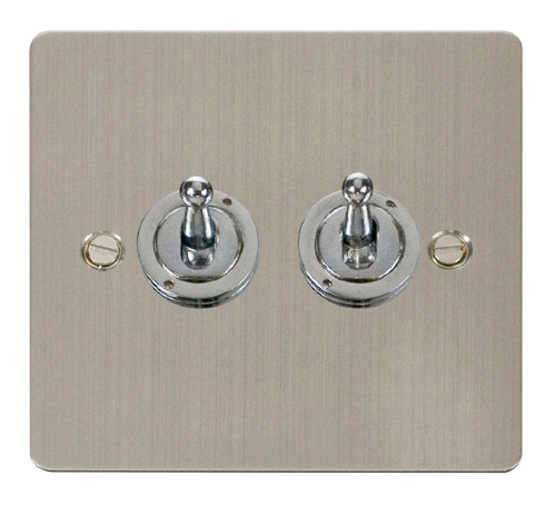 Scolmore FPSS422 - 10AX 2 Gang 2 Way Toggle  Switch Define Scolmore - Sparks Warehouse
