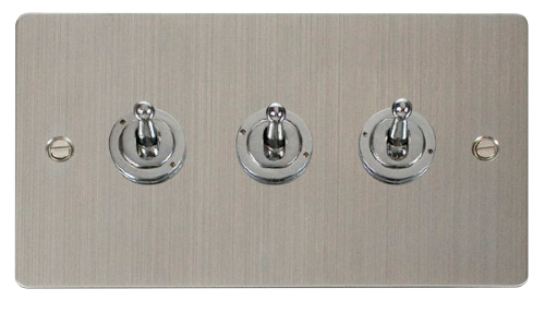 Scolmore FPSS423 - 10AX 3 Gang 2 Way Toggle  Switch Define Scolmore - Sparks Warehouse