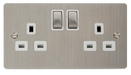 Scolmore FPSS536WH 13A Ingot 2 Gang DP Switched Socket - White Inserts Define Scolmore - Sparks Warehouse