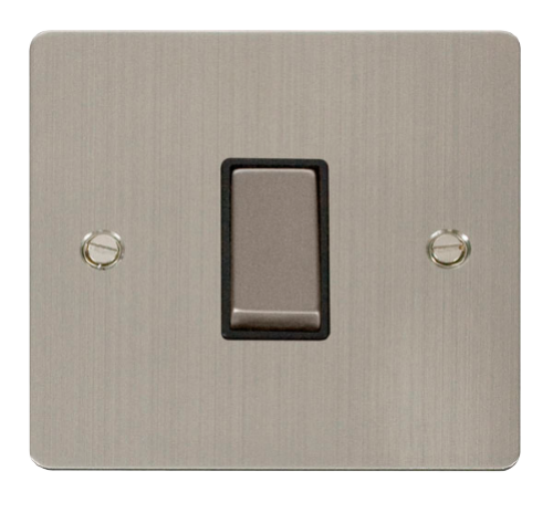 Scolmore FPSSBK-SMART1 - 1G Plate 1 Aperture Supplied With 1 x 10AX 2 Way Ingot Retractive Switch Module - Black Define Scolmore - Sparks Warehouse