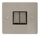 Scolmore FPSSBK-SMART2 - 1G Plate 2 Apertures Supplied With 2 x 10AX 2 Way Ingot Retractive Switch Modules - Black Define Scolmore - Sparks Warehouse
