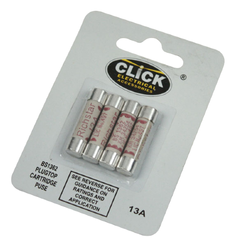 Scolmore FU035 - Card Of 4 X 13A Fuses Essentials Scolmore - Sparks Warehouse