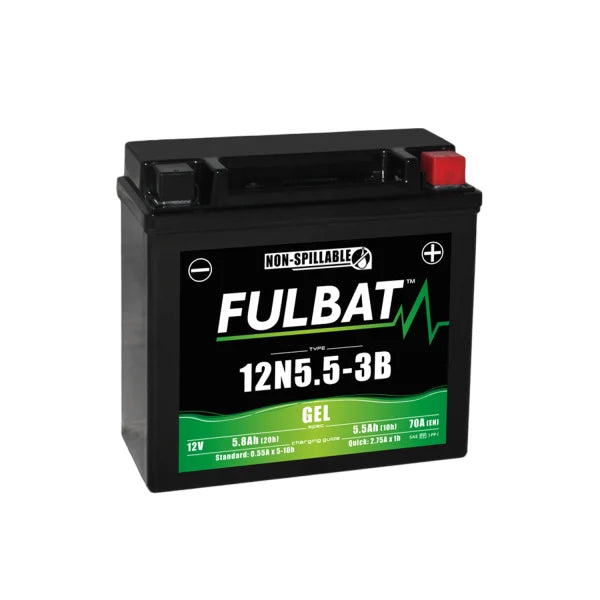 FULBAT - 12N5.5-3B GEL FULBAT MOTORCYCLE BATTERY 12V 5.5AH