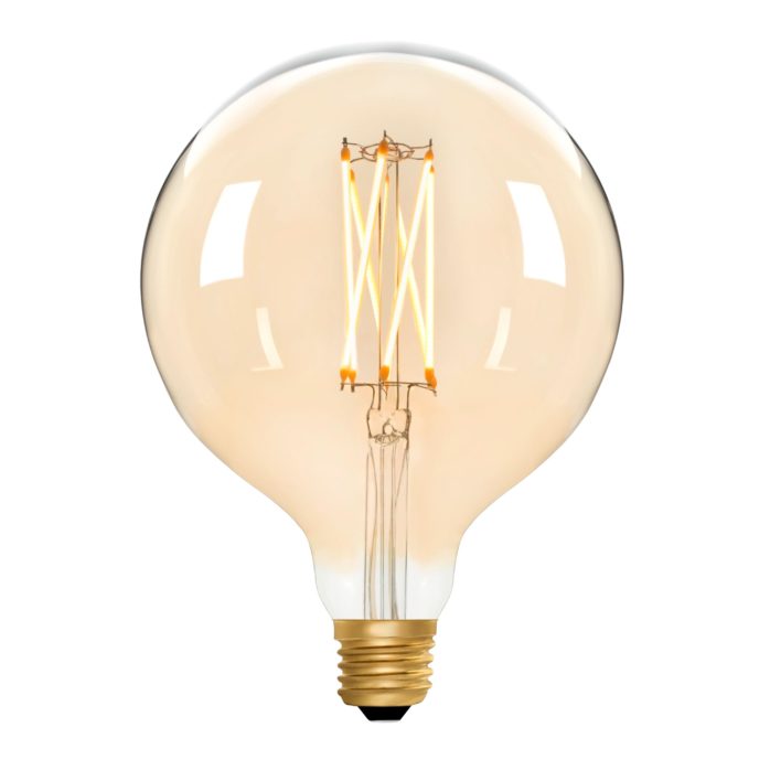 Zico ZIKD052/6W22E27A - Globe G125 Amber 6w E27 2000k Zico Vintage Zico - The Lamp Company