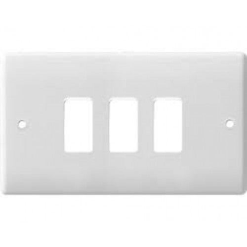 BG Nexus G83 Nexus Moulded 3 Gang White Front Plate - BG - sparks-warehouse