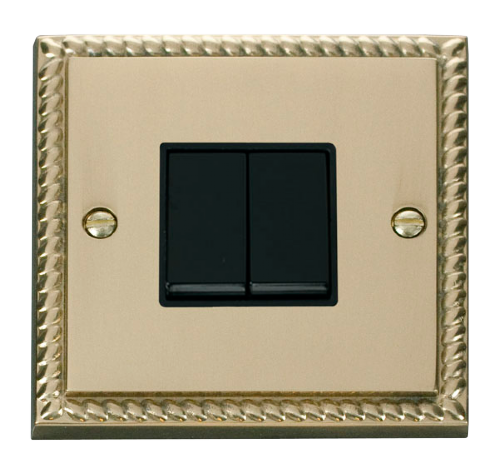 Scolmore GCBR012BK - 2 Gang 2 Way 10AX Switch - Black Deco Scolmore - Sparks Warehouse