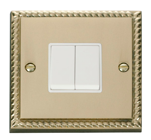 Scolmore GCBR012WH - 2 Gang 2 Way 10AX Switch - White Deco Scolmore - Sparks Warehouse
