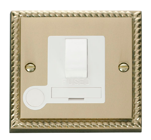 Scolmore GCBR051WH - 13A Fused Switched Connection Unit With Flex Outlet - White Deco Scolmore - Sparks Warehouse