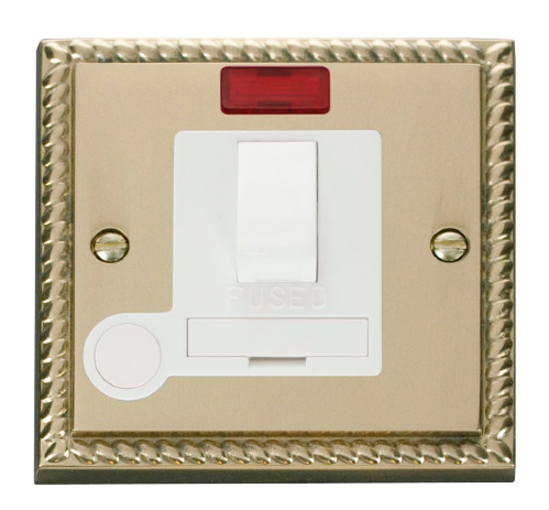 Scolmore GCBR052WH - 13A Fused Switched Connection Unit With Flex Outlet + Neon - White Deco Scolmore - Sparks Warehouse