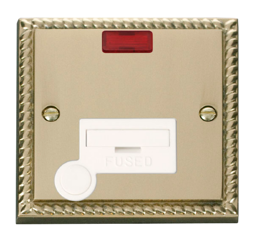Scolmore GCBR053WH - 13A Fused Connection Unit With Flex Outlet + Neon - White Deco Scolmore - Sparks Warehouse