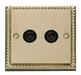 Scolmore GCBR066BK - Twin Coaxial Socket Outlet - Black Deco Scolmore - Sparks Warehouse