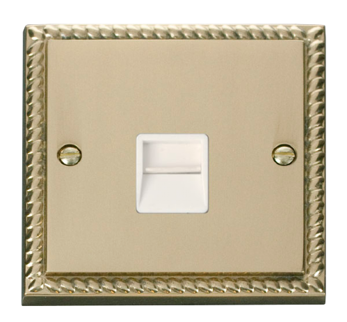 Scolmore GCBR120WH - Single Telephone Socket Outlet Master - White Deco Scolmore - Sparks Warehouse