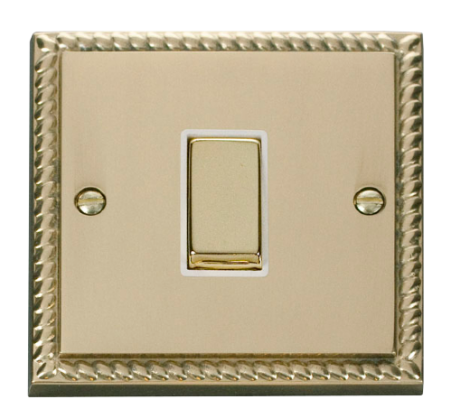 Scolmore GCBR411WH - 1 Gang 2 Way ‘Ingot’ 10AX Switch - White Deco Scolmore - Sparks Warehouse