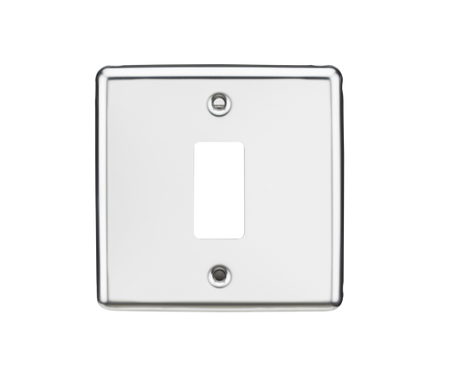 Knightsbridge GDCL1PC 1G Grid Faceplate - Rounded Edge Polished Chrome Front Plate Knightsbridge - Sparks Warehouse