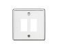 Knightsbridge GDCL2PC 2G Grid Faceplate - Rounded Edge Polished Chrome Front Plate Knightsbridge - Sparks Warehouse