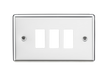 Knightsbridge GDCL3PC 3G Grid Faceplate - Rounded Edge Polished Chrome Front Plate Knightsbridge - Sparks Warehouse