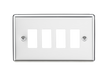 Knightsbridge GDCL4PC 4G Grid Faceplate - Rounded Edge Polished Chrome Front Plate Knightsbridge - Sparks Warehouse