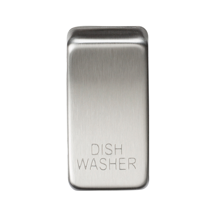 Knightsbridge GDDISHBC Switch cover "marked DISHWASHER" - Brushed Chrome Knightsbridge Grid Knightsbridge - Sparks Warehouse
