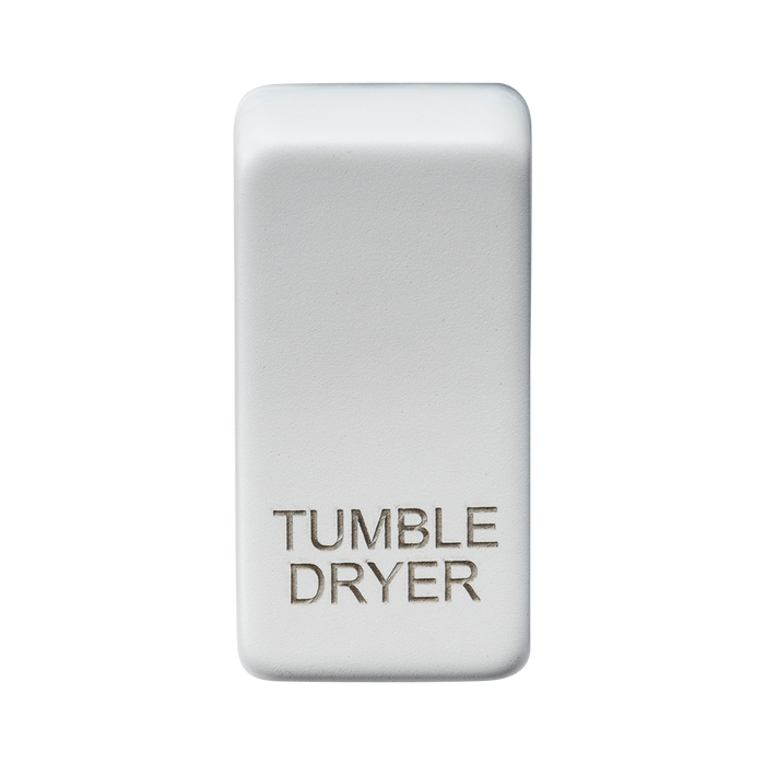 Knightsbridge GDDRYMW Switch cover "marked TUMBLE DRYER" - Matt White Knightsbridge Grid Knightsbridge - Sparks Warehouse