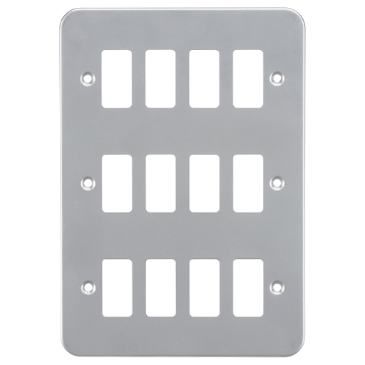 Knightsbridge GDFP0012M Metal Clad 12G Grid faceplate Knightsbridge Grid Knightsbridge - Sparks Warehouse
