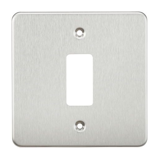 Knightsbridge GDFP001BC Flat plate 1G grid faceplate - brushed chrome Knightsbridge Grid Knightsbridge - Sparks Warehouse