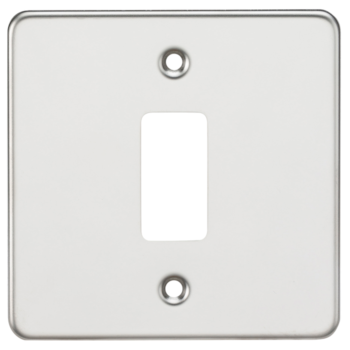 Knightsbridge GDFP001PC Flat plate 1G grid faceplate - polished chrome Knightsbridge Grid Knightsbridge - Sparks Warehouse