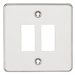 Knightsbridge GDFP002PC Flat plate 2G grid faceplate - polished chrome Knightsbridge Grid Knightsbridge - Sparks Warehouse