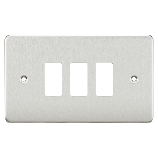 Knightsbridge GDFP003BC Flat plate 3G grid faceplate - brushed chrome Knightsbridge Grid Knightsbridge - Sparks Warehouse