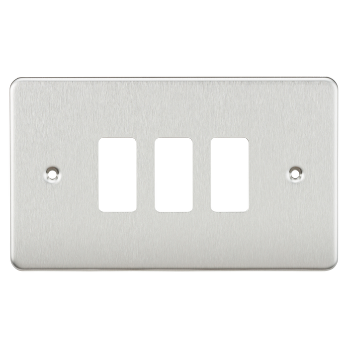 Knightsbridge GDFP003BC Flat plate 3G grid faceplate - brushed chrome Knightsbridge Grid Knightsbridge - Sparks Warehouse