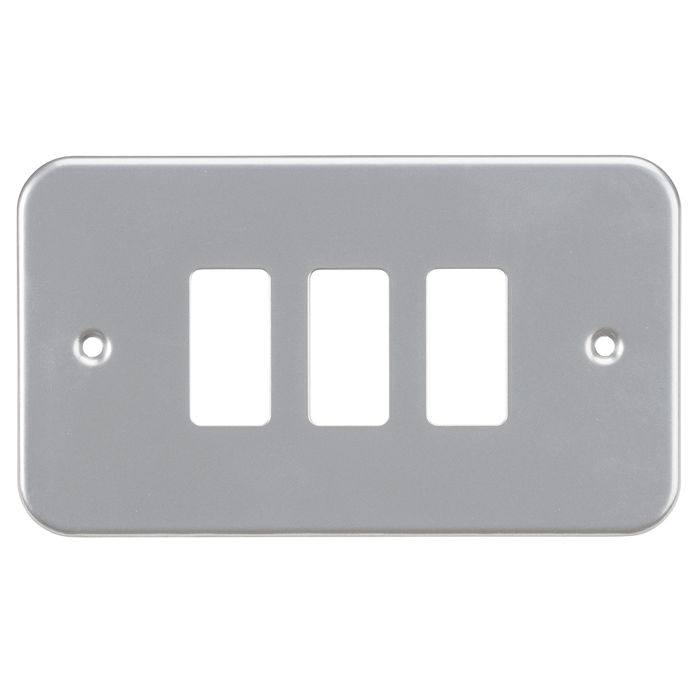 Knightsbridge GDFP003M Metal Clad 3G Grid Face Plate Faceplate Knightsbridge - Sparks Warehouse