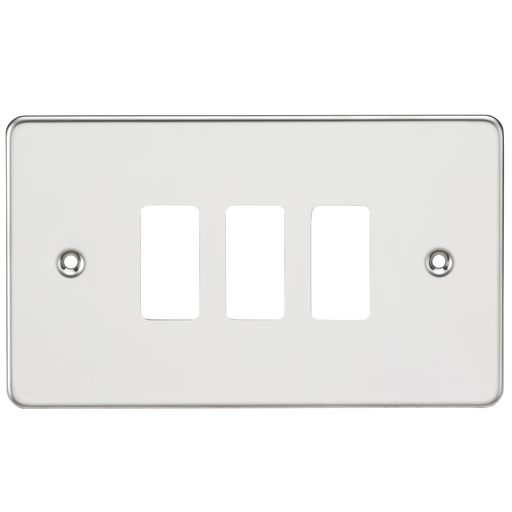 Knightsbridge GDFP003PC Flat plate 3G grid faceplate - polished chrome Knightsbridge Grid Knightsbridge - Sparks Warehouse