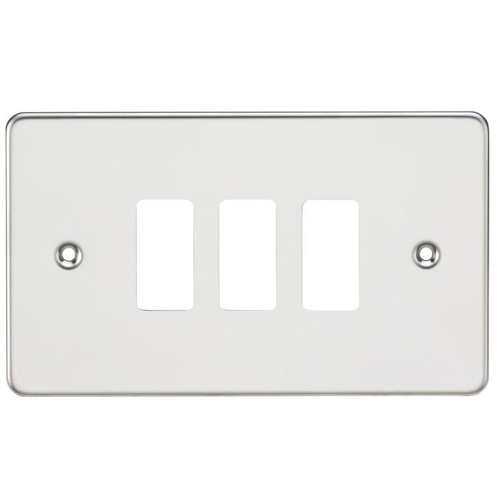 Knightsbridge GDFP003PC Flat plate 3G grid faceplate - polished chrome Knightsbridge Grid Knightsbridge - Sparks Warehouse