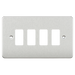 Knightsbridge GDFP004BC Flat Plate Brushed Steel 4G Grid Face Plate Faceplate Knightsbridge - Sparks Warehouse