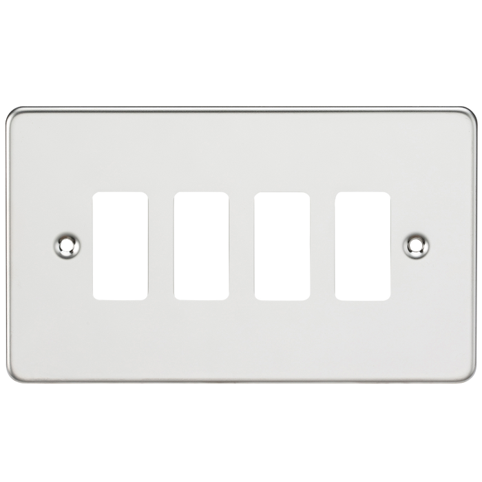 Knightsbridge GDFP004PC Flat plate 4G grid faceplate - polished chrome Knightsbridge Grid Knightsbridge - Sparks Warehouse