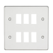 Knightsbridge GDFP006PC Flat plate 6G grid faceplate - polished chrome Knightsbridge Grid Knightsbridge - Sparks Warehouse