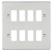 Knightsbridge GDFP008BC Flat plate 8G grid faceplate - brushed chrome Knightsbridge Grid Knightsbridge - Sparks Warehouse