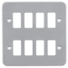 Knightsbridge GDFP008M Metal Clad 8G Grid faceplate Knightsbridge Grid Knightsbridge - Sparks Warehouse