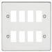 Knightsbridge GDFP008PC Flat plate 8G grid faceplate - polished chrome Knightsbridge Grid Knightsbridge - Sparks Warehouse