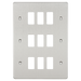 Knightsbridge GDFP009BC Flat plate 9G grid faceplate - brushed chrome Knightsbridge Grid Knightsbridge - Sparks Warehouse