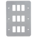 Knightsbridge GDFP009M Metal Clad 9G Grid faceplate Knightsbridge Grid Knightsbridge - Sparks Warehouse