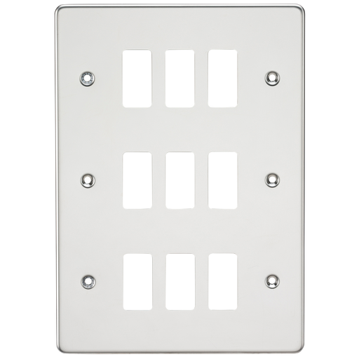 Knightsbridge GDFP009PC Flat plate 9G grid faceplate - polished chrome Knightsbridge Grid Knightsbridge - Sparks Warehouse