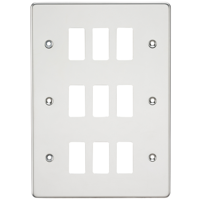 Knightsbridge GDFP009PC Flat plate 9G grid faceplate - polished chrome Knightsbridge Grid Knightsbridge - Sparks Warehouse