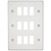 Knightsbridge GDFP009PC Flat plate 9G grid faceplate - polished chrome Knightsbridge Grid Knightsbridge - Sparks Warehouse
