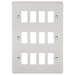 Knightsbridge GDFP012BC Flat plate 12G grid faceplate - brushed chrome Knightsbridge Grid Knightsbridge - Sparks Warehouse