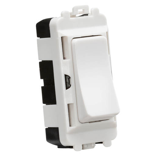 Knightsbridge GDM001U Grid 20AX 2 Way Single Pole Switch Module White Switch Knightsbridge - Sparks Warehouse
