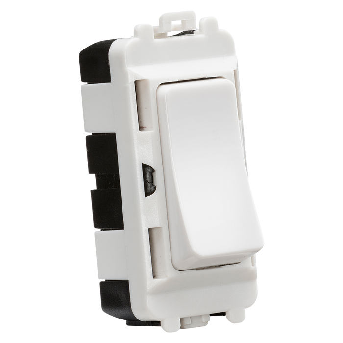 Knightsbridge GDM001U Grid 20AX 2 Way Single Pole Switch Module White Switch Knightsbridge - Sparks Warehouse